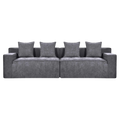 Kooma Chenille Fabric Compressed Modular Sofa, 4 Seater, Grey