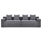Kooma Chenille Fabric Compressed Modular Sofa, 4 Seater, Grey