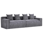 Kooma Chenille Fabric Compressed Modular Sofa, 4 Seater, Grey