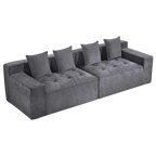 Kooma Chenille Fabric Compressed Modular Sofa, 4 Seater, Grey