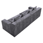Kooma Chenille Fabric Compressed Modular Sofa, 4 Seater, Grey