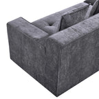 Kooma Chenille Fabric Compressed Modular Sofa, 4 Seater, Grey