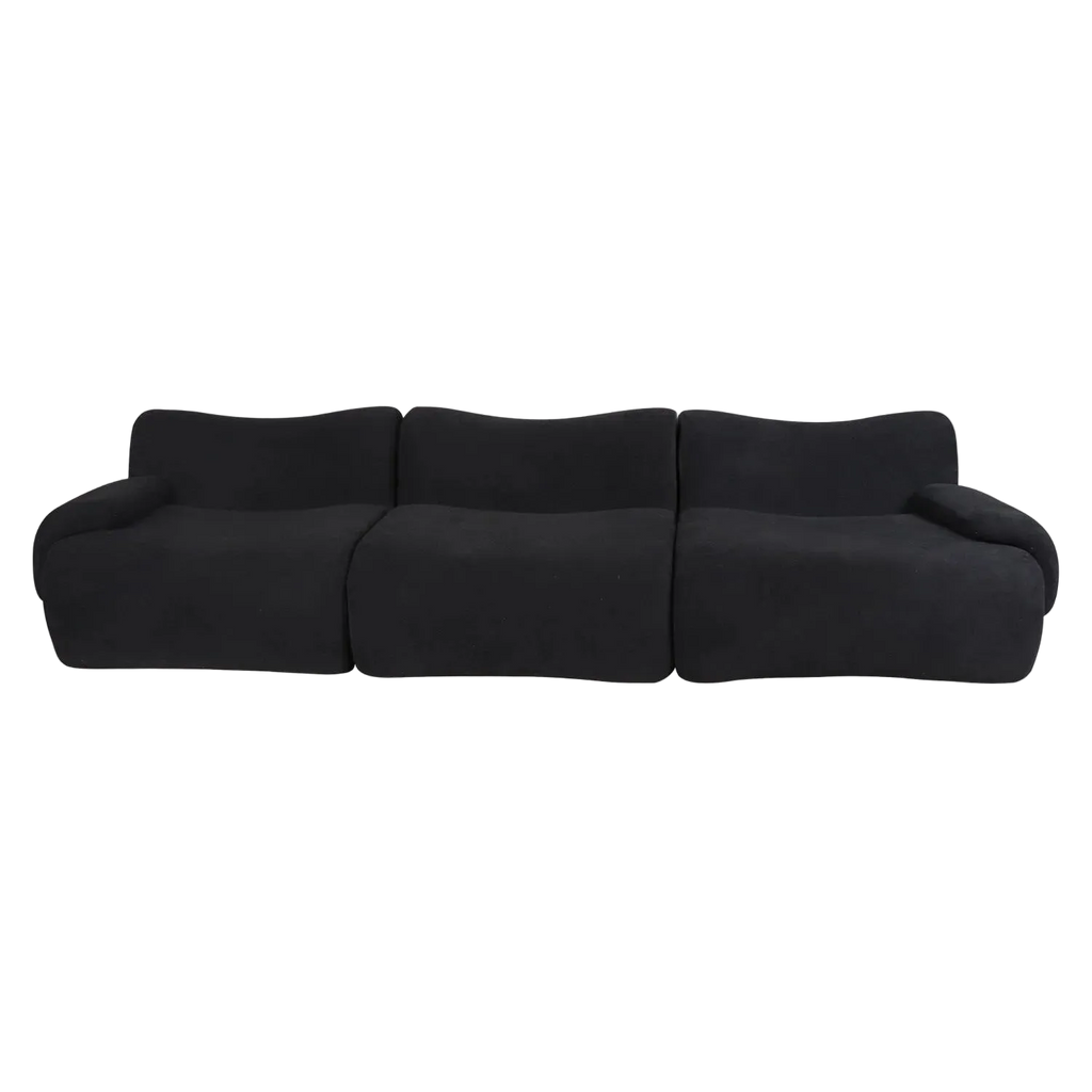 Ciro Teddy Fabric Compressed Modular Sofa, 4.5 Seater, Black