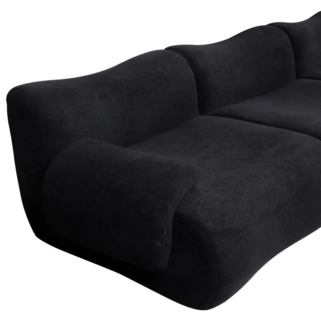 Ciro Teddy Fabric Compressed Modular Sofa, 4.5 Seater, Black