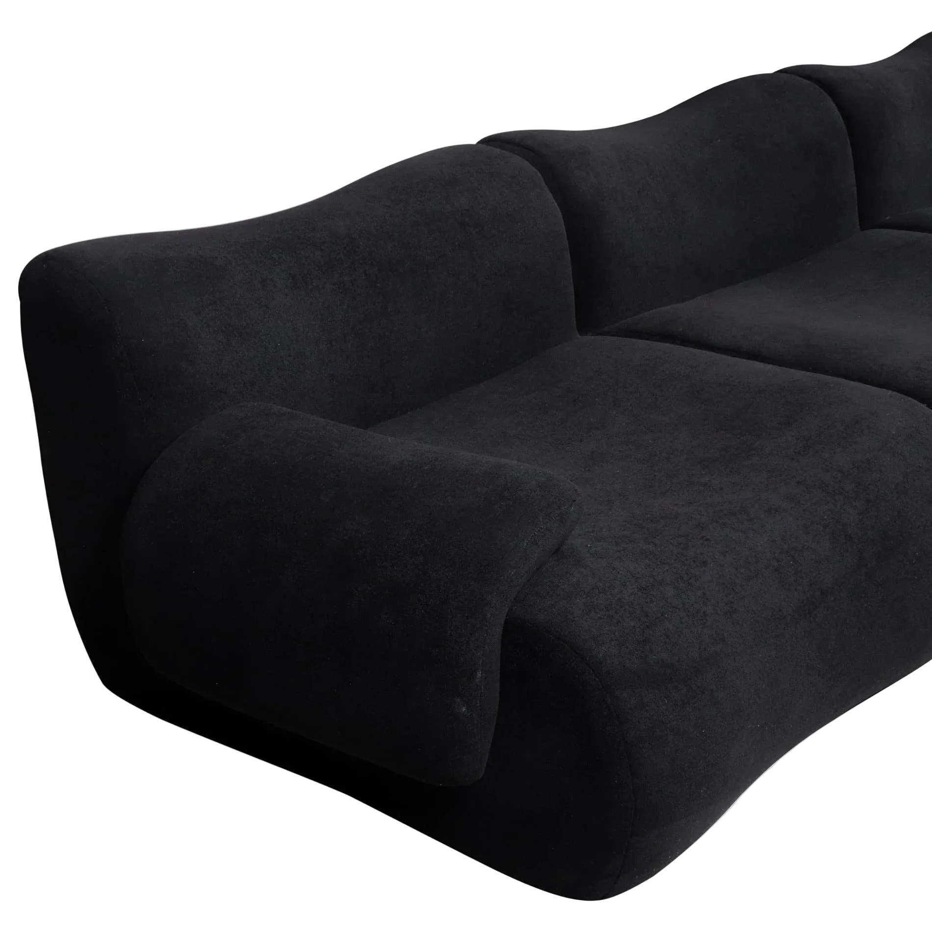 Ciro Teddy Fabric Compressed Modular Sofa, 4.5 Seater, Black