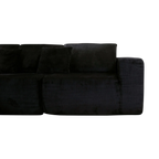 Nuevo Corduroy Fabric Compressed Modular Corner Sofa, 3 Seater with Chaise, Black