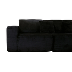 Nuevo Corduroy Fabric Compressed Modular Corner Sofa, 3 Seater with Chaise, Black
