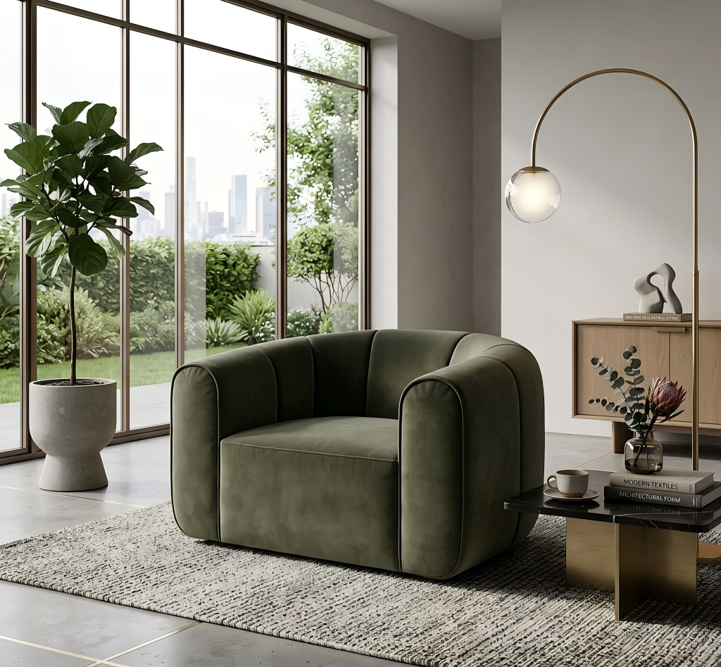 Jade Velvet Swivel Chair