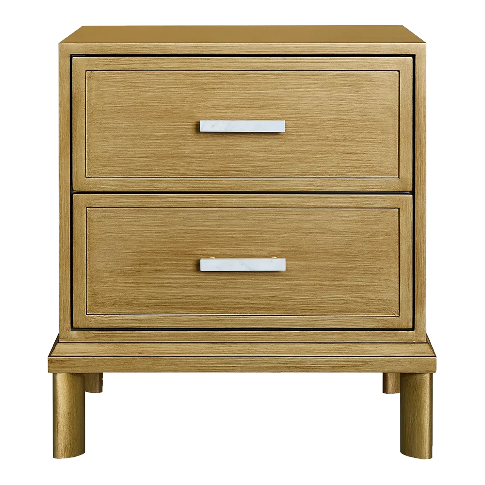 Jill Bedside Table - Antique Gold