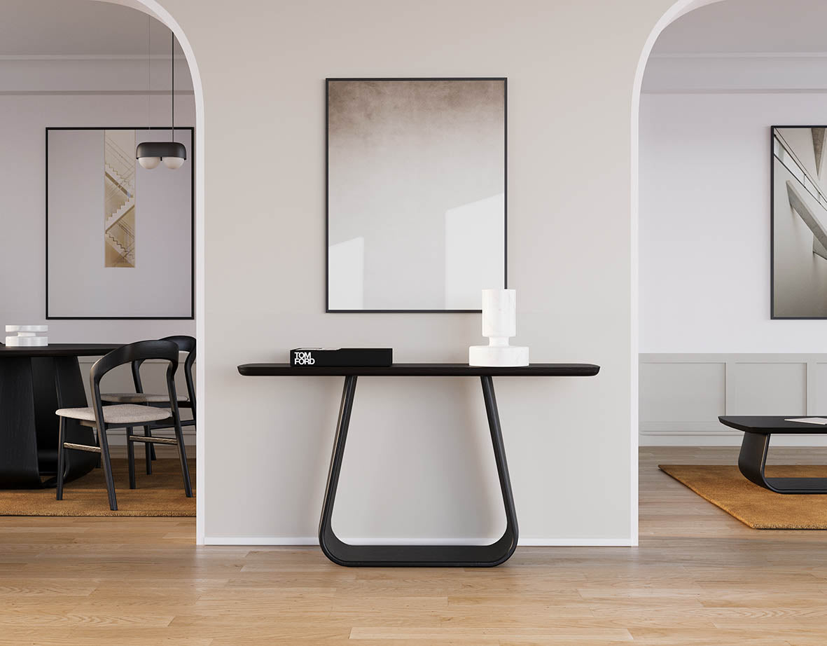 Lambert Console Table - Oak Black