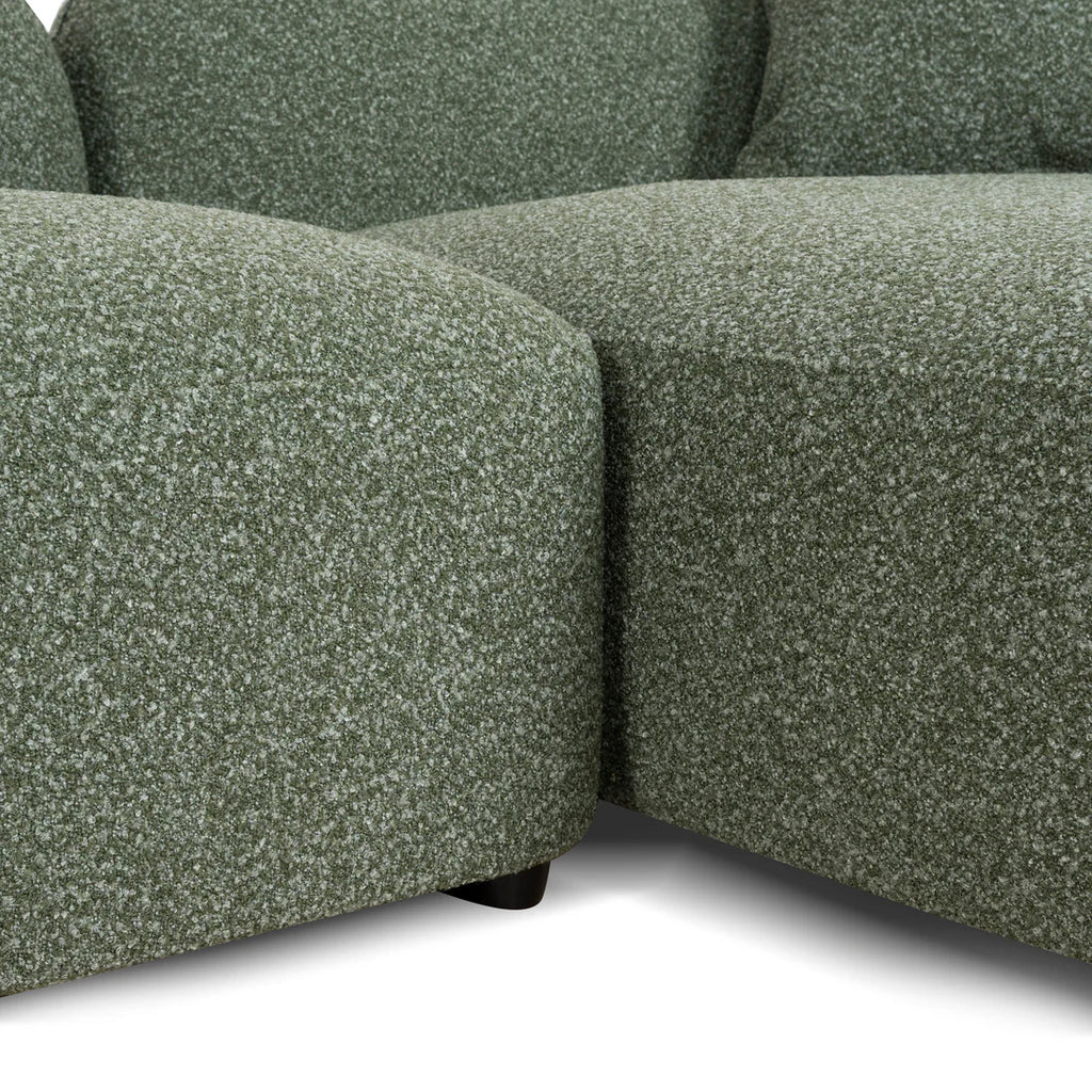 3 Seater Right Chaise Sofa - Amazon Green