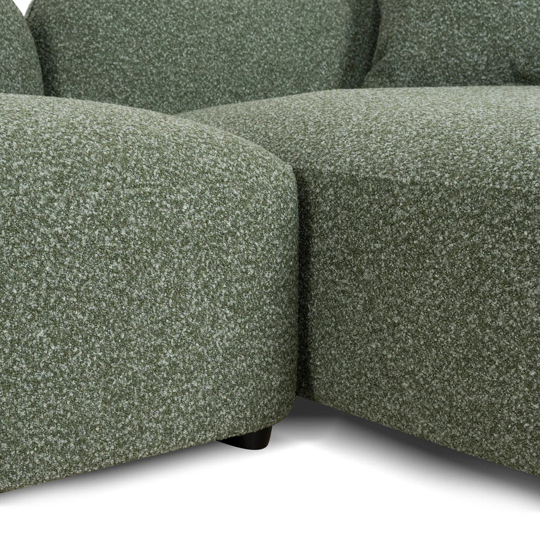 3 Seater Right Chaise Sofa - Amazon Green