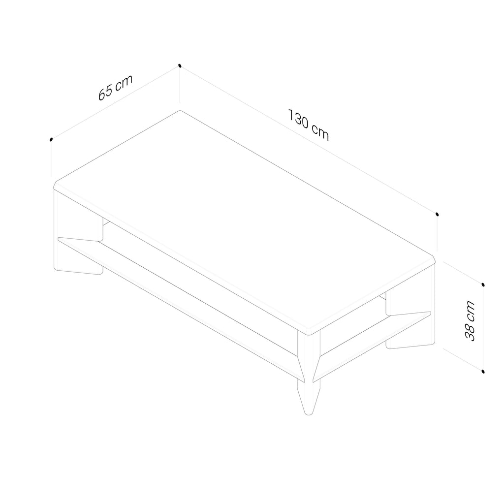 Lenny 1300 Coffee Table - Oak Crema