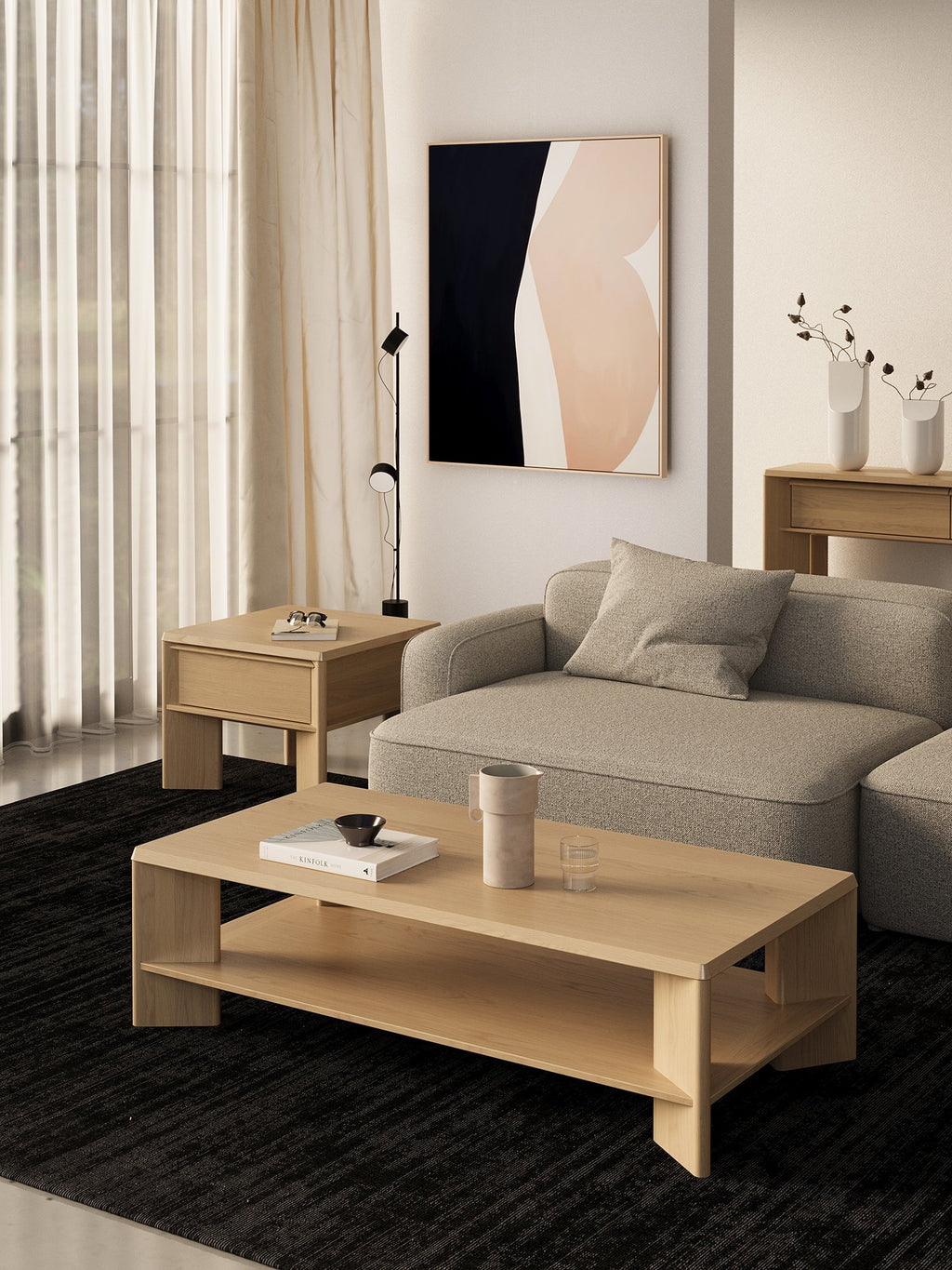 Lenny 1300 Coffee Table - Oak Crema