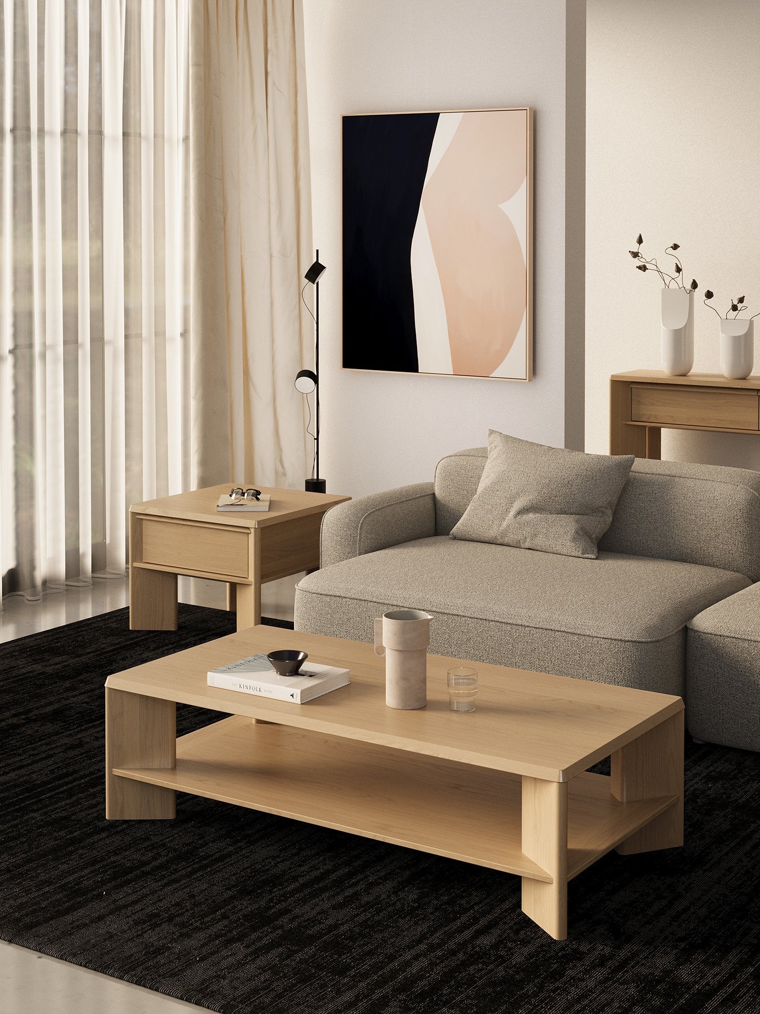 Lenny 1300 Coffee Table - Oak Crema