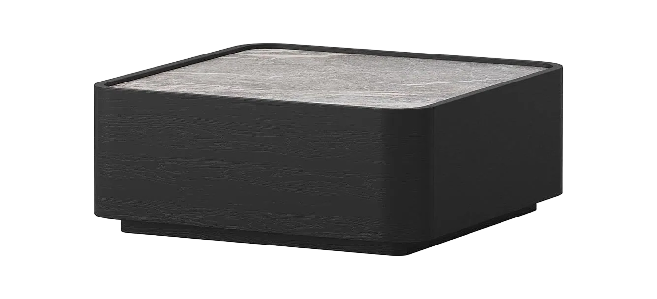 Leonard Coffee Table - Oak Black Marble