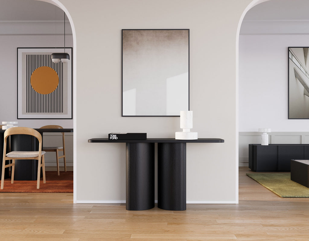 Leonard Console Table - Oak Black