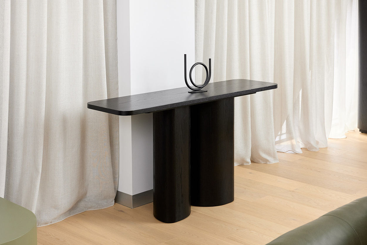 Leonard Console Table - Oak Black