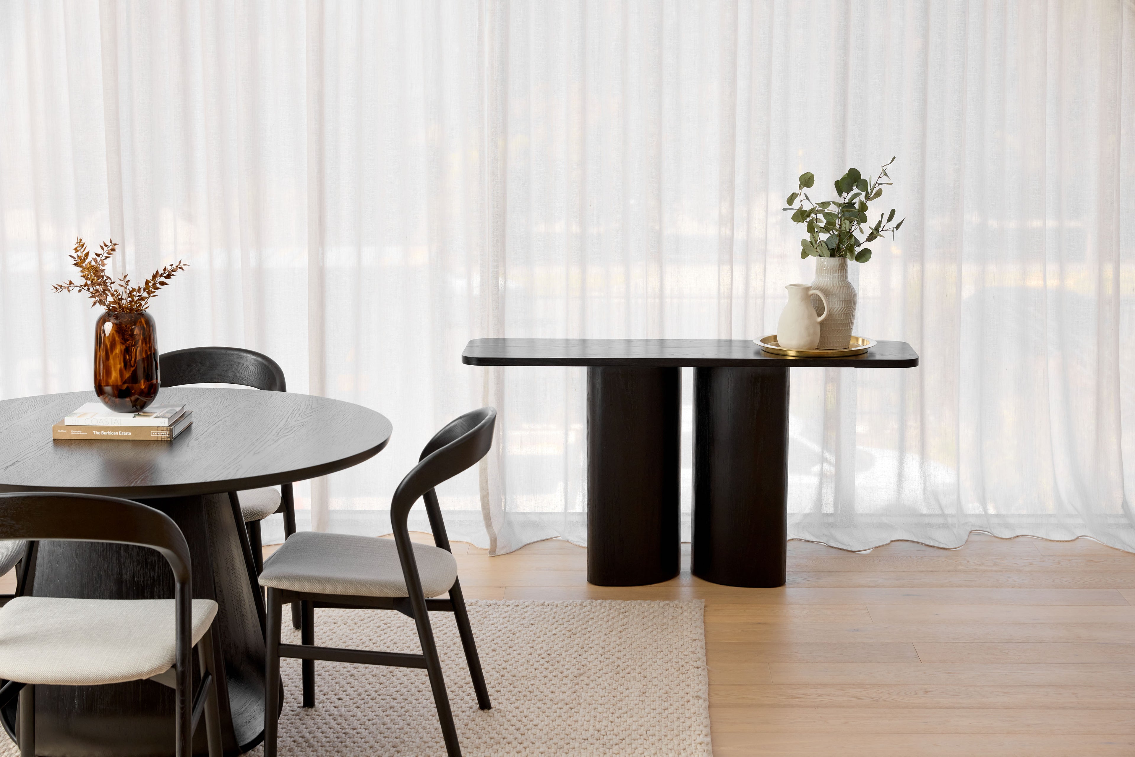 Leonard Console Table - Oak Black