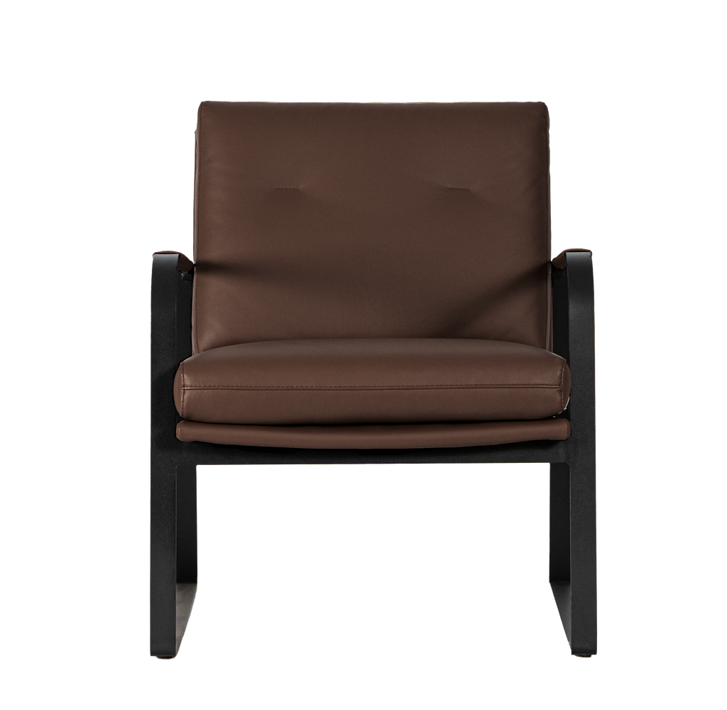 Lucas Leather Accent Chair - Chocolate