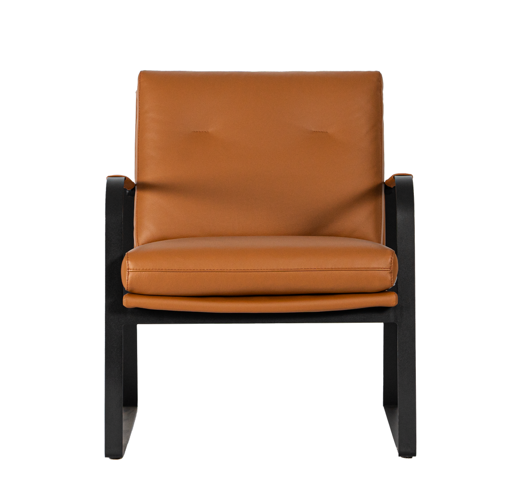 Lucas Leather Accent Chair - Toffee
