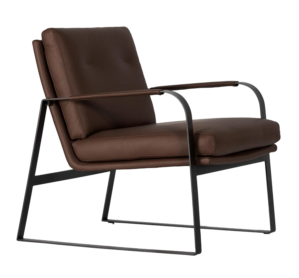 Lucas Leather Accent Chair - Chocolate