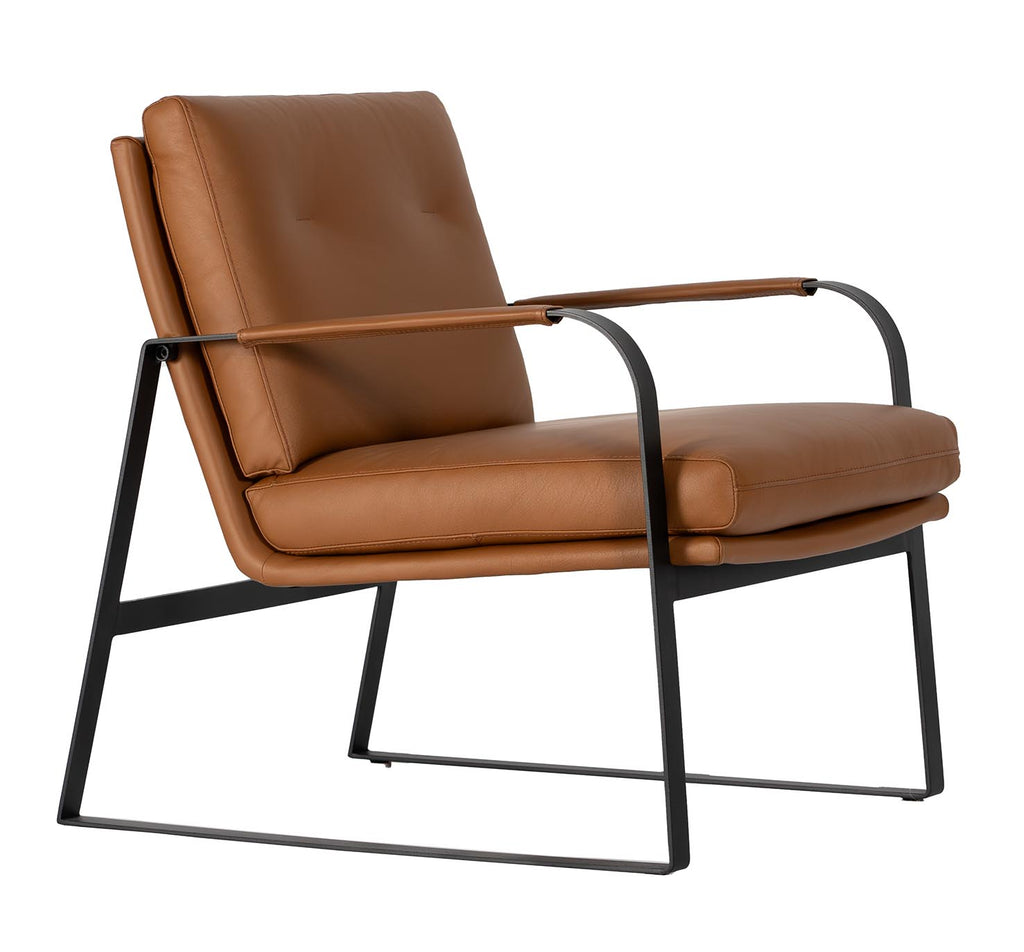 Lucas Leather Accent Chair - Toffee