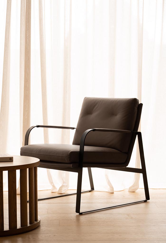 Lucas Leather Accent Chair - Chocolate