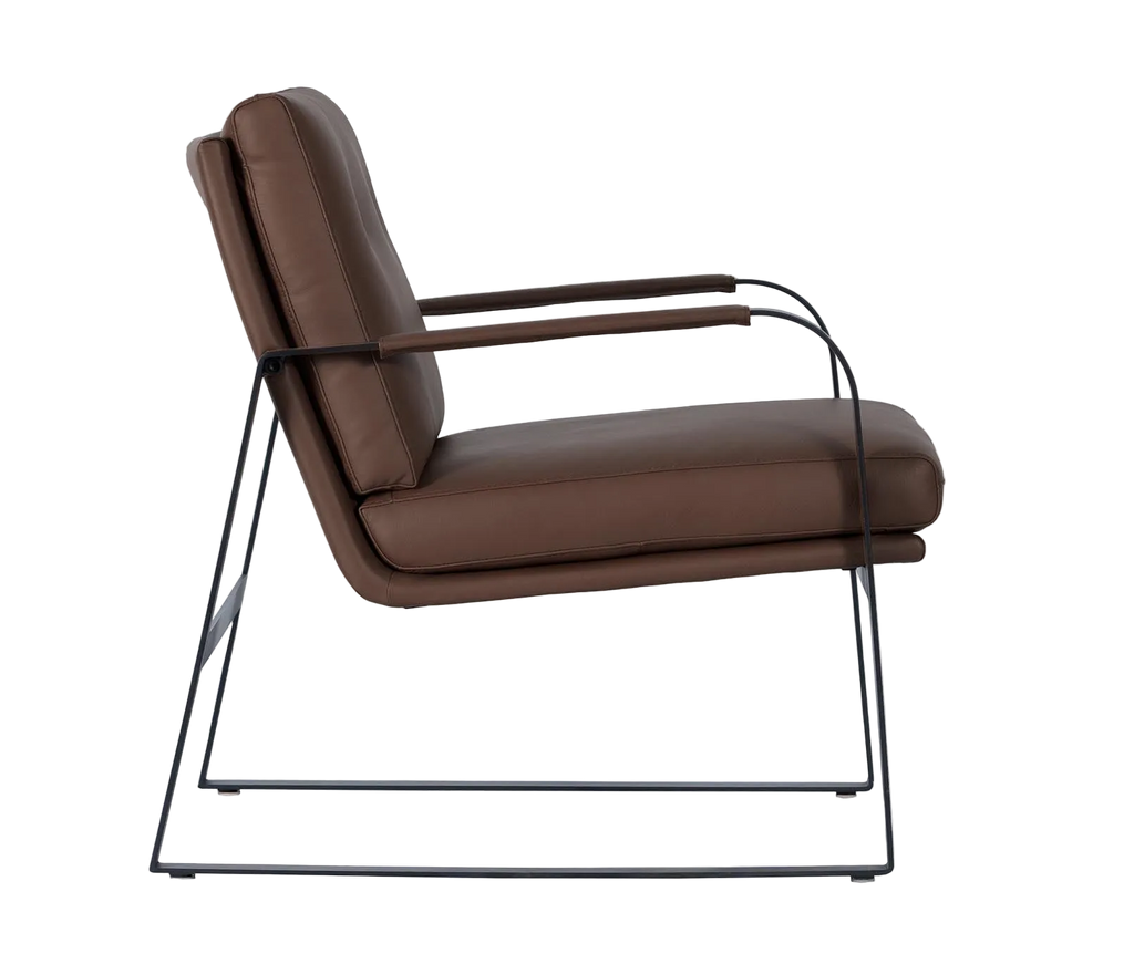 Lucas Leather Accent Chair - Chocolate