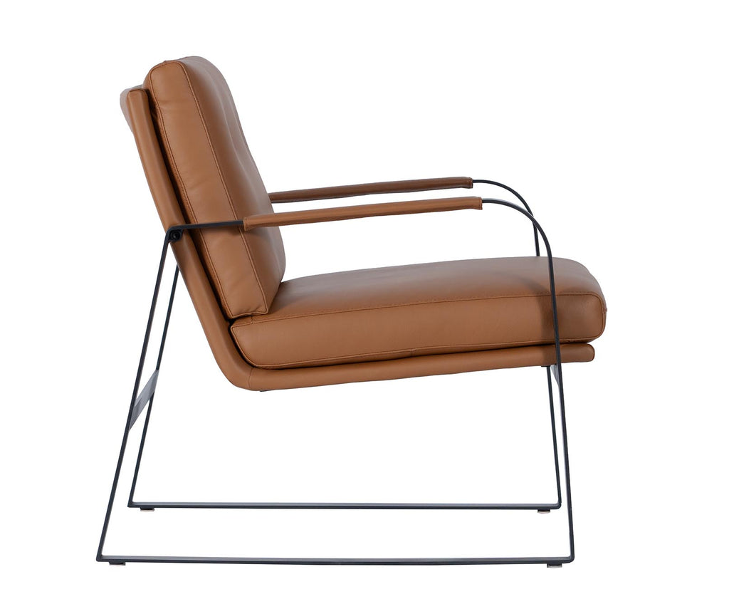 Lucas Leather Accent Chair - Toffee