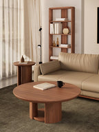 Meko 1000 Round Coffee Table - Walnut Natural