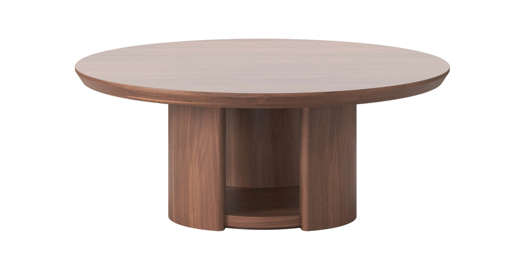 Meko 1000 Round Coffee Table - Walnut Natural