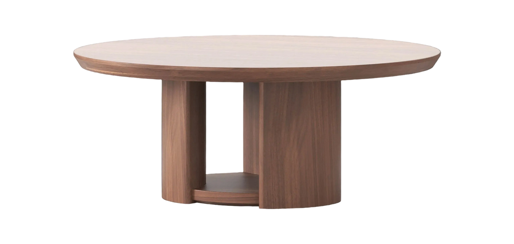 Meko 1000 Round Coffee Table - Walnut Natural