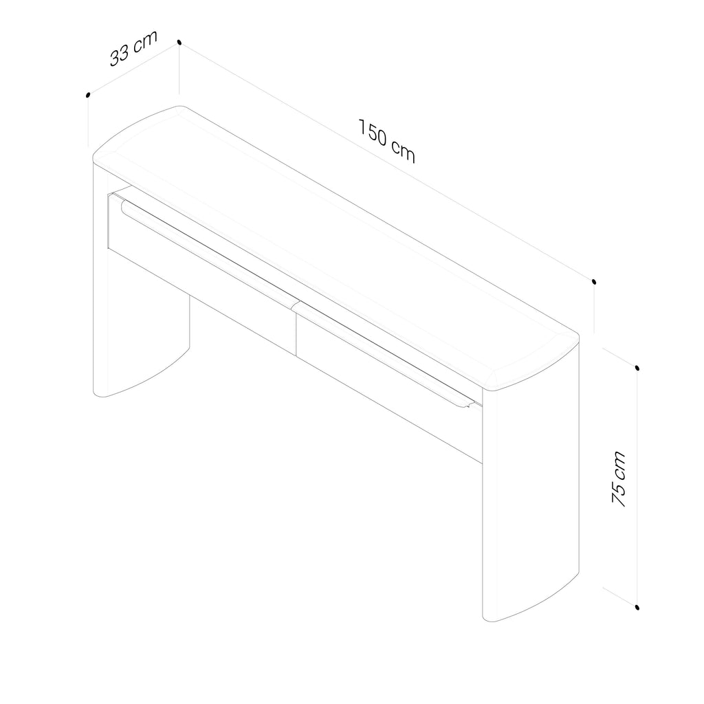 Meko 1500 Console Table - Walnut Natural
