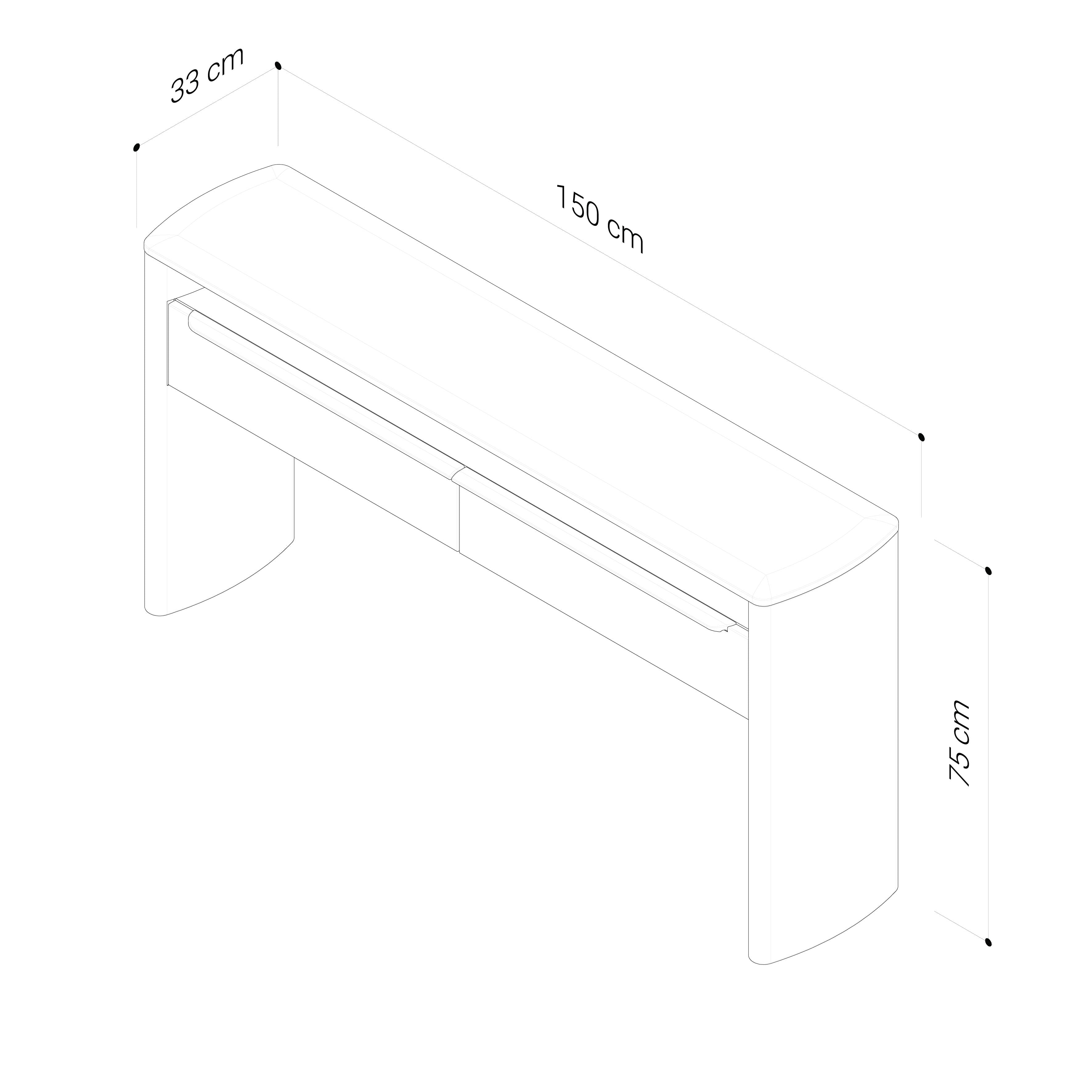Meko 1500 Console Table - Walnut Natural