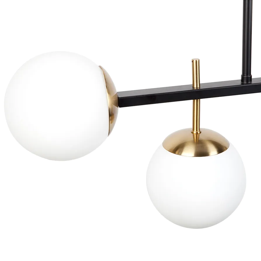 Marlfield Pendant - Black & Antique Brass