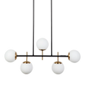 Marlfield Pendant - Black & Antique Brass