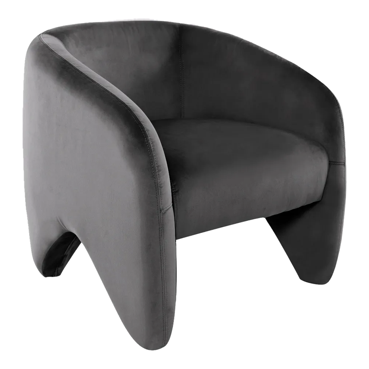 Maine Arm Chair - Charcoal Velvet