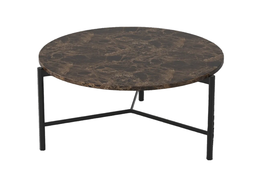 Nimes Coffee Table - Dark Emperador & Black Powder Coat