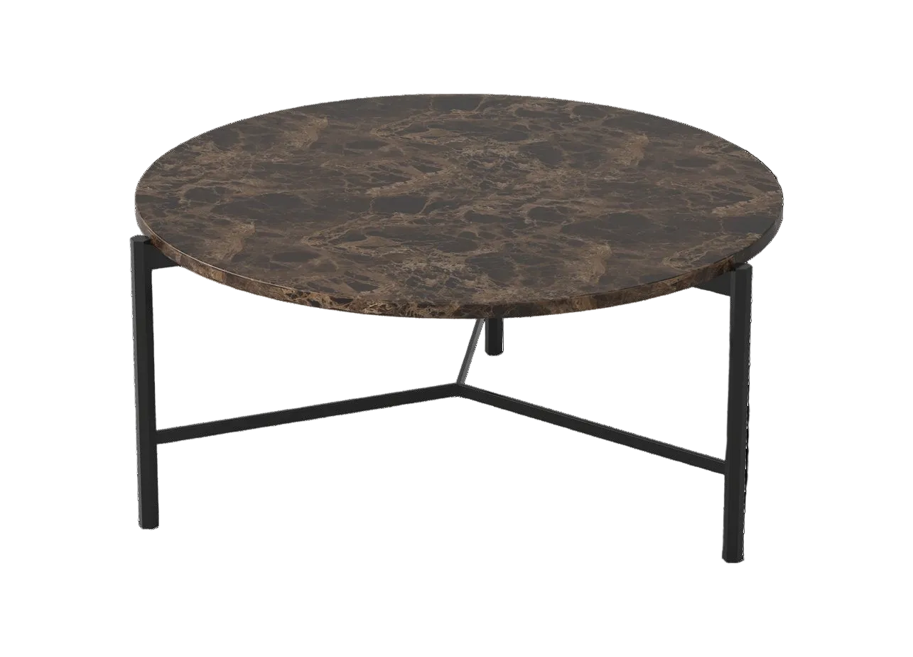Nimes Coffee Table - Dark Emperador & Black Powder Coat