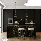 Oslo Pendant - Black w Brass