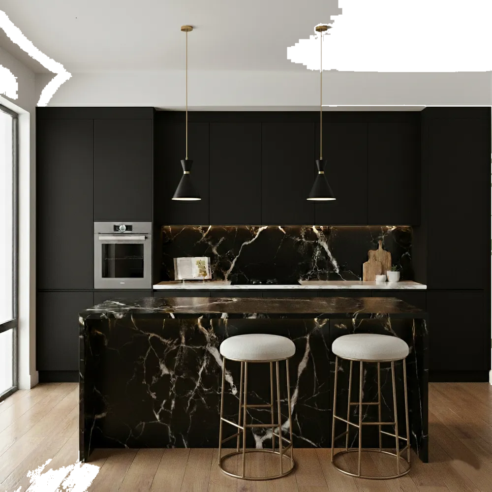 Oslo Pendant - Black w Brass