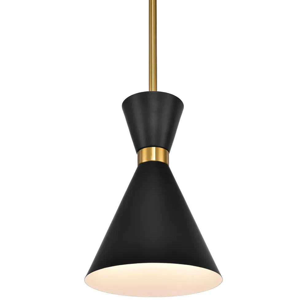 Oslo Pendant - Black w Brass