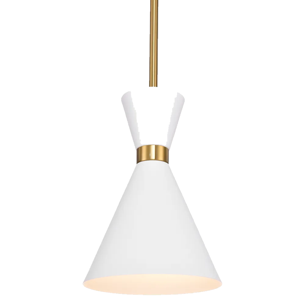 Oslo Pendant - White w Brass