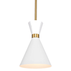 Oslo Pendant - White w Brass