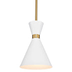 Oslo Pendant - White w Brass