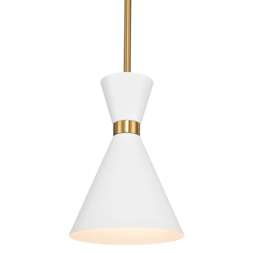 Oslo Pendant - White w Brass