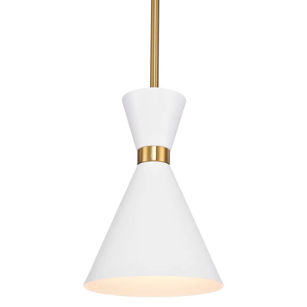 Oakley Pendant - White w Brass