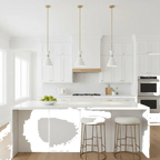 Oslo Pendant - White w Brass