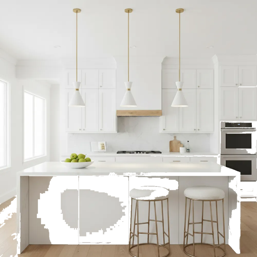 Oslo Pendant - White w Brass